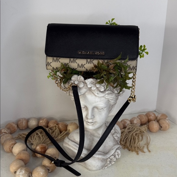 Michael Kors Jet Set Luggage Wallet on a Chain MK Signature Crossbody Bag - Picture 1 of 14